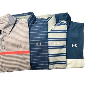 Lot of 4 Under Armour Men's Polo shirts M Medium Short Sleeve